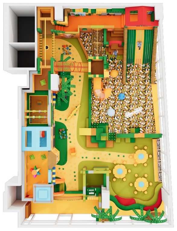 Top-down floor plan of Ziri's World